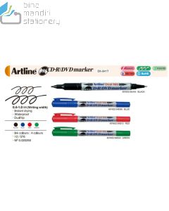 Brosur gambar peralatan sekolah Artline EK-841T CD-R Twin Marker Spidol Permanen
