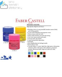 Contoh Cat Tinta lukis gambar warna hitam Faber-Castell Poster Colour Cadmium Yellow (170907) merek Faber Castell