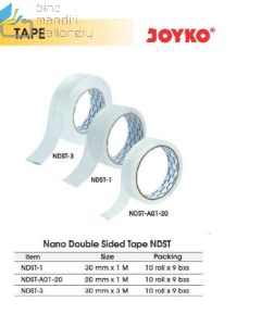 Contoh Joyko NDST-1 | NDST-3 | NDST-A01-20 Nano Double Tape Washable-Removable-Reusable tebal 2mm merek Joyko