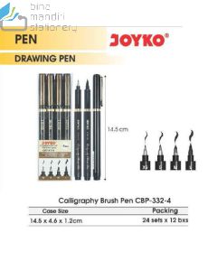 Foto Joyko Calligraphy Brush Pen CBP-332-4 Pena Kaligrafi merek Joyko