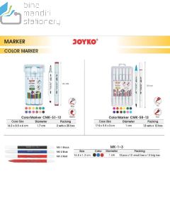 Foto Joyko Color Marker CMK-53-12 Spidol Kecil 12 Warna merek Joyko