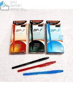 e-catalogue gambar alat tulis Snowman Ballpoint BP-7 Semi Gel Black Pena Pulpen
